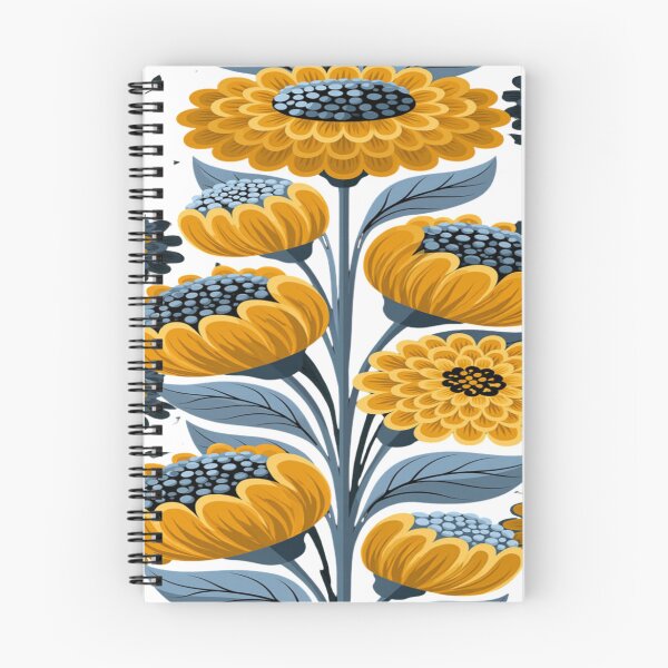 Item preview, The Graphic Garden of Stylized Yellow & Blue Sunflowers - Folk Floral Pattern designed and sold by RAYBIL.