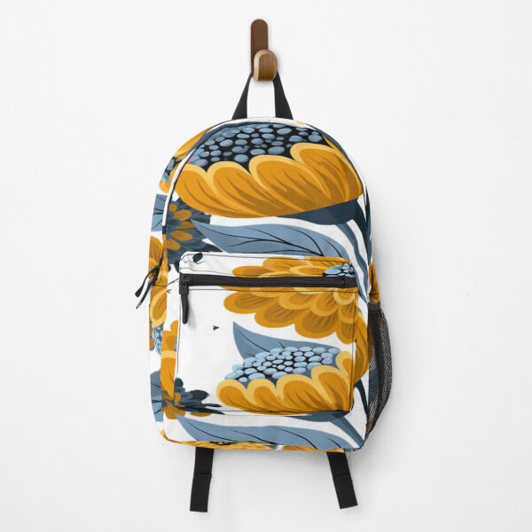 Item preview, The Graphic Garden of Stylized Yellow & Blue Sunflowers - Folk Floral Pattern designed and sold by RAYBIL.