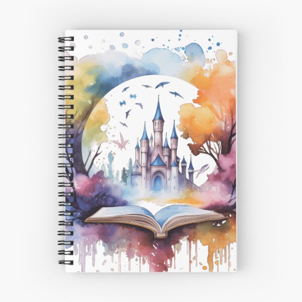 Item preview, 	Magical Fantasy Castle Rising from Open Book Watercolor designed and sold by ZetaLoom.