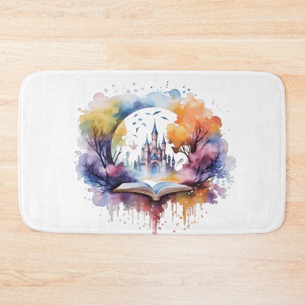 Item preview, 	Magical Fantasy Castle Rising from Open Book Watercolor designed and sold by ZetaLoom.