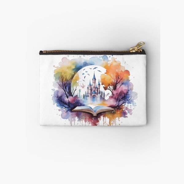 Item preview, 	Magical Fantasy Castle Rising from Open Book Watercolor designed and sold by ZetaLoom.