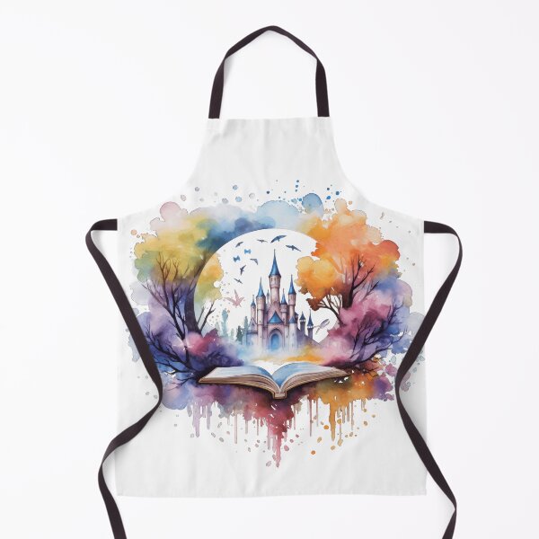 Item preview, Magical Fantasy Castle Rising from Open Book Watercolor designed and sold by ZetaLoom.