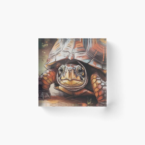 Item preview, Box Turtle Oil Painting Forest Portrait designed and sold by SellingWSarah17.