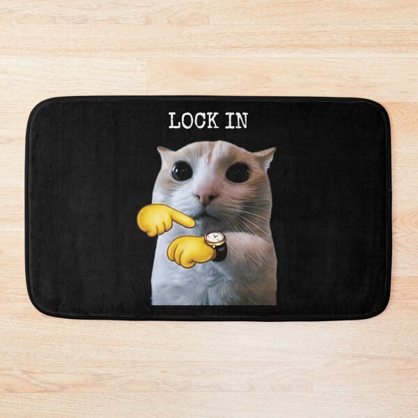 Item preview, Lock In Cat Shirt Funny Cat Meme T-Shirt Cute Cat Pointing At Wrist Watch Tee Relatable Meme Shirt Funny Gym Motivation Top Cat Lover Gift [Black Shirt Only] designed and sold by Off-Road-Zone.