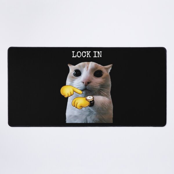 Item preview, Lock In Cat Shirt Funny Cat Meme T-Shirt Cute Cat Pointing At Wrist Watch Tee Relatable Meme Shirt Funny Gym Motivation Top Cat Lover Gift [Black Shirt Only] designed and sold by Off-Road-Zone.