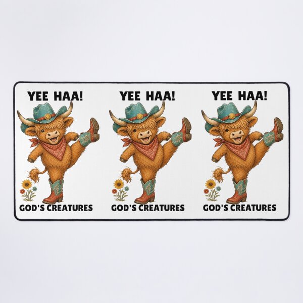 Item preview, Yee Hee! Highland Cow God's Creatures Cowboy designed and sold by Rosie's Wildflower Boutique.