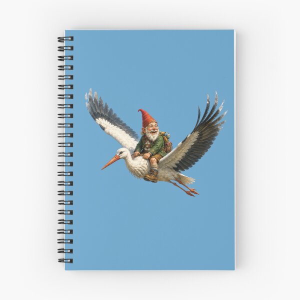 Item preview, Alpine Gnome Riding a Majestic Stork – Funny Fantasy Forest Adventure designed and sold by Alpine-Ink.