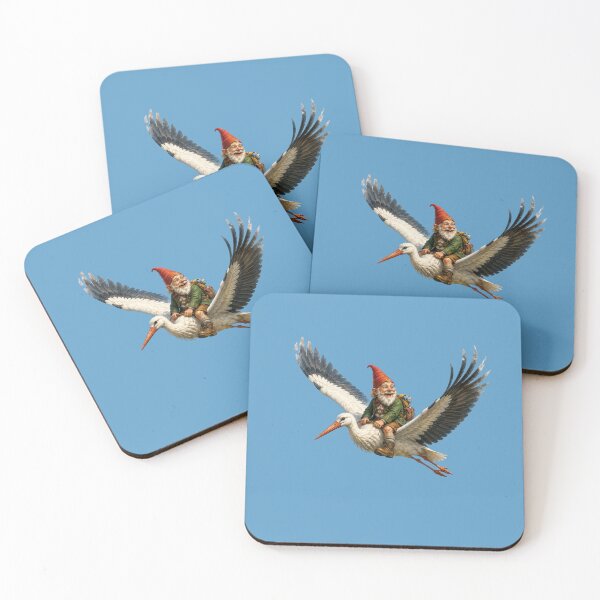 Item preview, Alpine Gnome Riding a Majestic Stork – Funny Fantasy Forest Adventure designed and sold by Alpine-Ink.