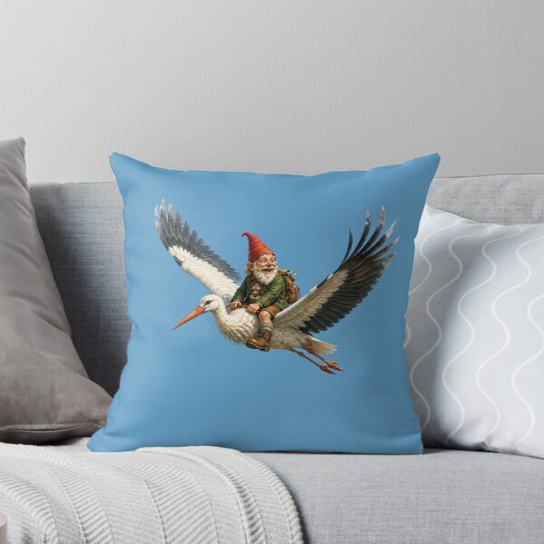 Item preview, Alpine Gnome Riding a Majestic Stork – Funny Fantasy Forest Adventure designed and sold by Alpine-Ink.