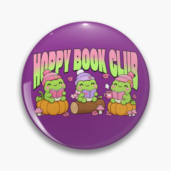 Item preview, Hoppy Book Club, frogs in Autumn reading designed and sold by BritishDelights.