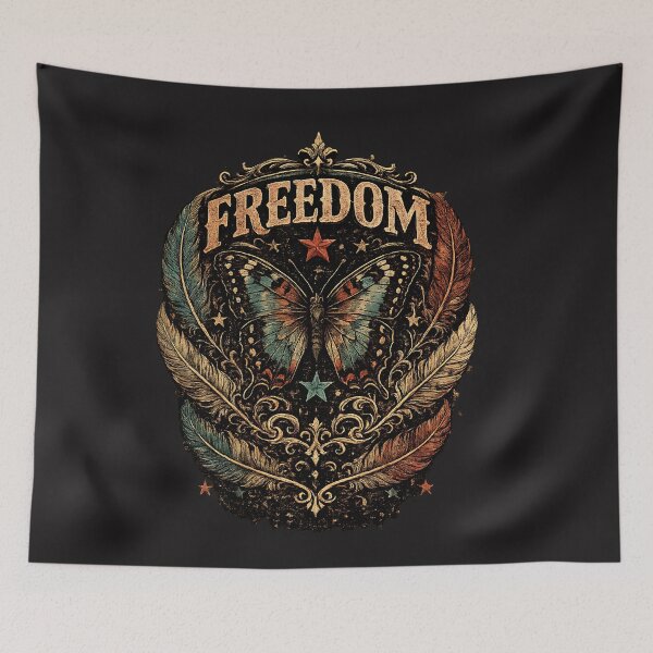 Item preview, Freedom Butterfly Vintage Rock Graphic | Original T-Shirt Design designed and sold by NucciCollective.