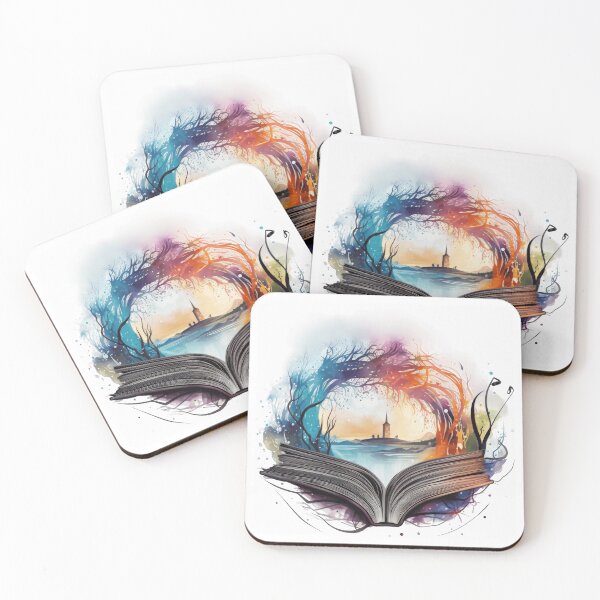 Item preview, 	Mystical Tower Landscape Rising from Open Book Watercolor designed and sold by ZetaLoom.