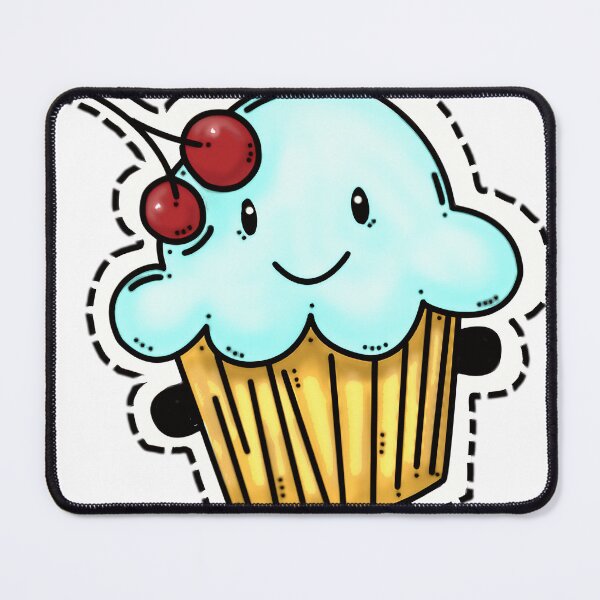 Item preview, Cute Blue Cupcake with Cherries designed and sold by kawanva-studio.