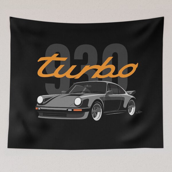 Item preview, Black Retro 930 turbo illustration designed and sold by blackdogshop.
