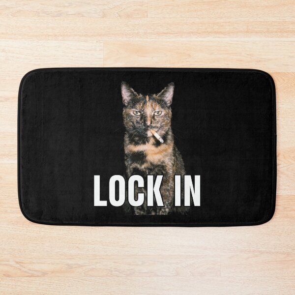 Item preview, Lock In Cat Shirt Funny Smoking Cat T-Shirt Tortoiseshell Cat Meme Tee Tortie Cat Shirt Cool Cat Meme Top Funny Cat Lover Gift Apparel [Black Shirt Only] designed and sold by Off-Road-Zone.