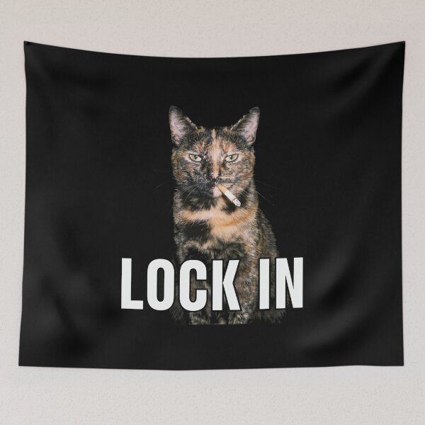 Item preview, Lock In Cat Shirt Funny Smoking Cat T-Shirt Tortoiseshell Cat Meme Tee Tortie Cat Shirt Cool Cat Meme Top Funny Cat Lover Gift Apparel [Black Shirt Only] designed and sold by Off-Road-Zone.