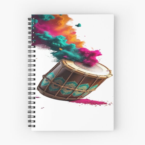 Item preview, The Rhythm of Sacred Colors: Dholak Drum & Holi Powder Explosion - Music & Colors of the Indian Festival designed and sold by RAYBIL.