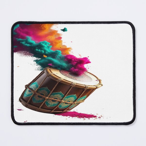 Item preview, The Rhythm of Sacred Colors: Dholak Drum & Holi Powder Explosion - Music & Colors of the Indian Festival designed and sold by RAYBIL.