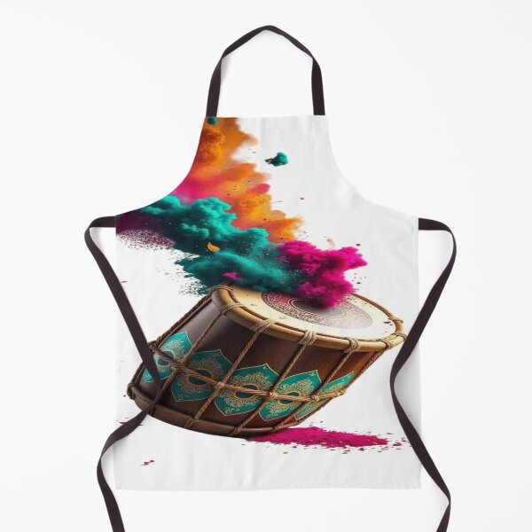 Item preview, The Rhythm of Sacred Colors: Dholak Drum & Holi Powder Explosion - Music & Colors of the Indian Festival designed and sold by RAYBIL.