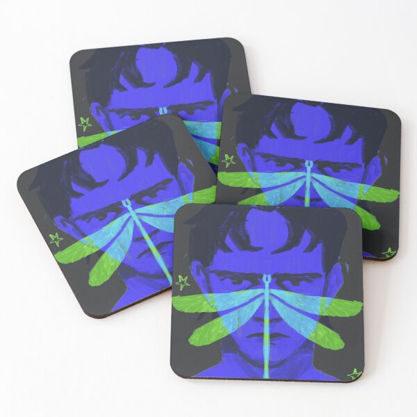 Item preview, Neon Dragonfly Surreal Blue Portrait designed and sold by Saise-Chark.