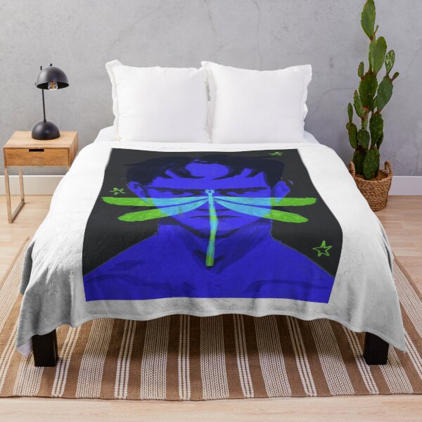 Item preview, Neon Dragonfly Surreal Blue Portrait designed and sold by Saise-Chark.