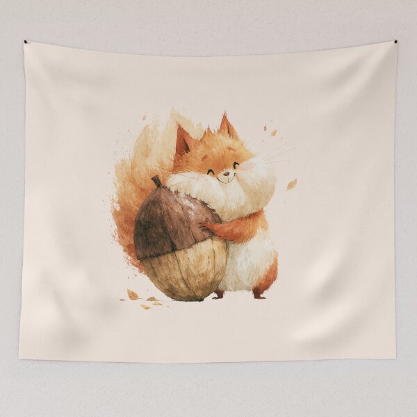 Item preview, Cute Baby Ratatoskr Squirrel Norse Nursery Art designed and sold by Artmugic.
