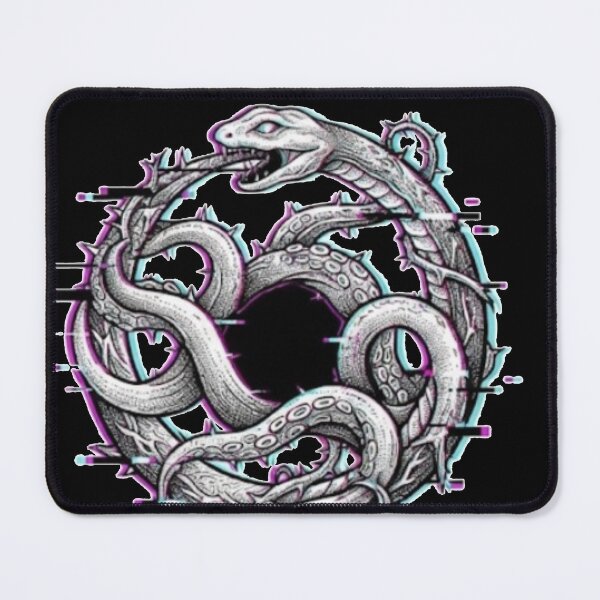 Item preview, Cyberpunk Snake Ouroboros Glitch Art designed and sold by PatternPopp.