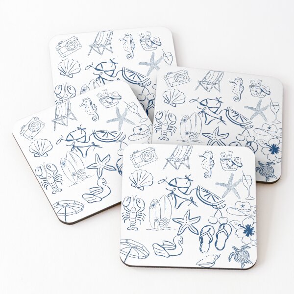 Item preview, Coastal Summer Vibe Doodles - Nautical Beach Pattern designed and sold by NOUURRRR.