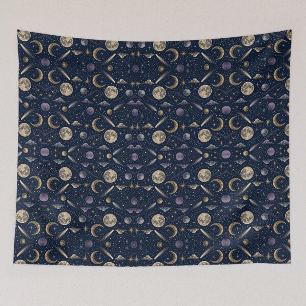 Item preview, Celestial Night Sky Engraving Pattern designed and sold by VerdantStudio.