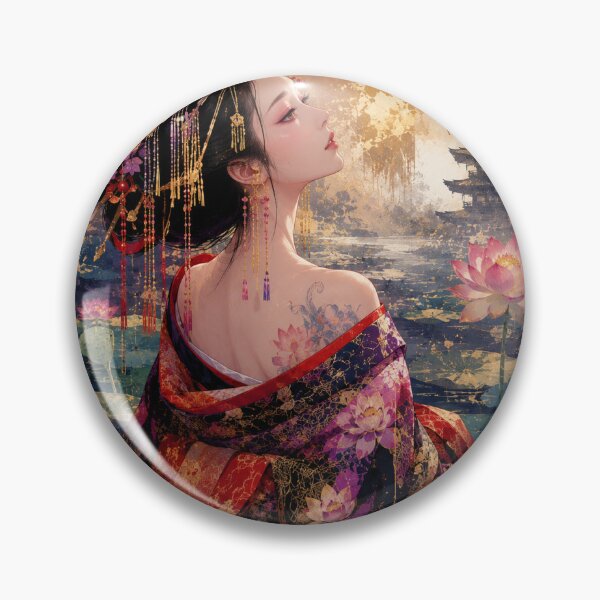 Item preview, Lotus Oiran – Modern Japanese Summer Art designed and sold by Fumi723.