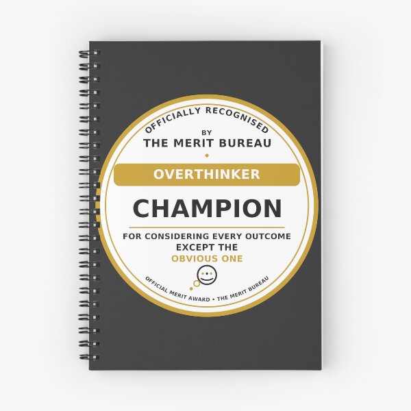Item preview, Overthinker Gift | Funny Overthinking Champion Award for Friend designed and sold by TheMeritBureau.