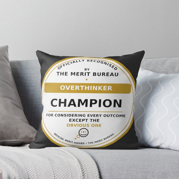 Item preview, Overthinker Gift | Funny Overthinking Champion Award for Friend designed and sold by TheMeritBureau.