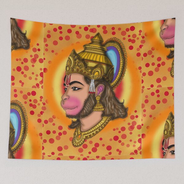 Item preview, Lord Hanuman Artwork | Powerful Hindu God Digital Painting Illustration designed and sold by Harshit_Digital_Arts.