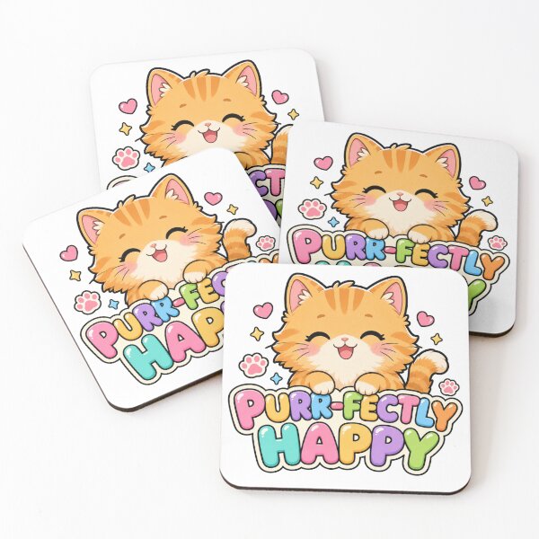 Item preview, Purr-fectly Happy Sweet Kawaii Cat designed and sold by BoosterShop.