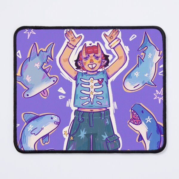 Item preview, Celestial Starry Sharks Purple Cartoon Art designed and sold by Saise-Chark.