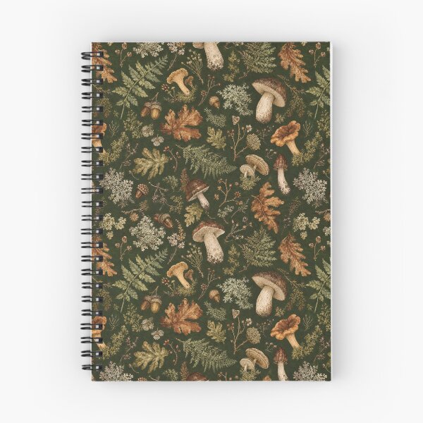 Item preview, Woodland Mushroom Tossed Repeat Pattern designed and sold by VerdantStudio.