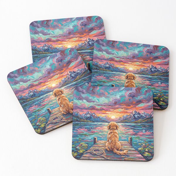 Item preview, On The Dock - Goldendoodle designed and sold by AjaTrier.