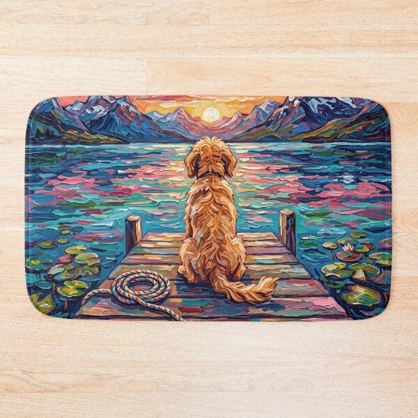Item preview, On The Dock - Goldendoodle designed and sold by AjaTrier.