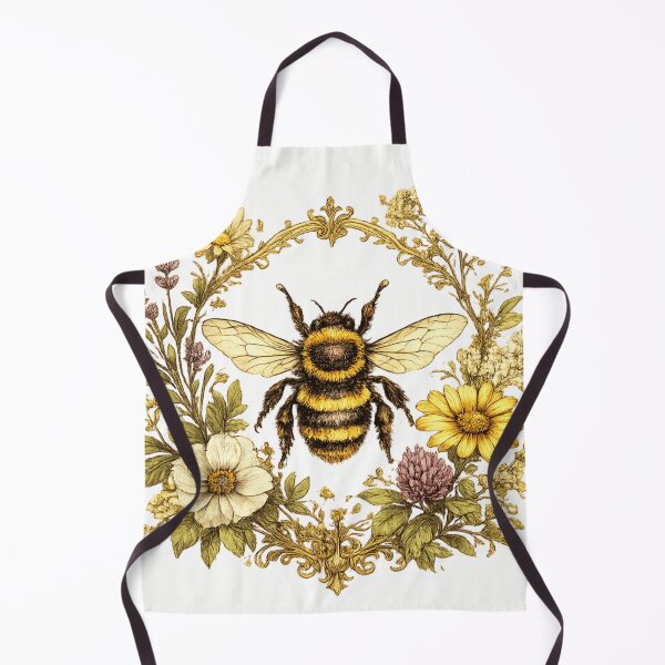 Item preview, Vintage Botanical Bee and Wildflowers – Nature Lover Floral Illustration designed and sold by SP319.