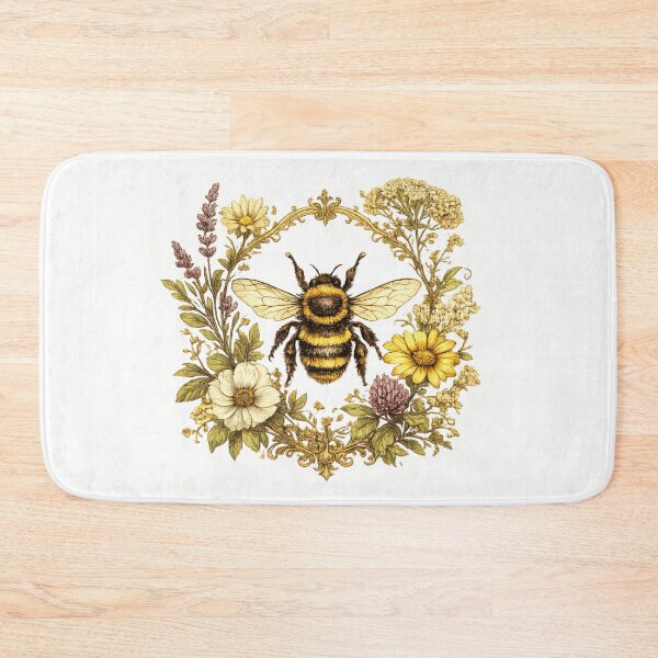 Item preview, Vintage Botanical Bee and Wildflowers – Nature Lover Floral Illustration designed and sold by SP319.