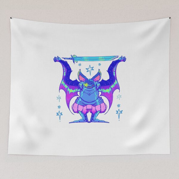 Item preview, Neon Fantasy Bat Knight Sword Illustration designed and sold by Saise-Chark.