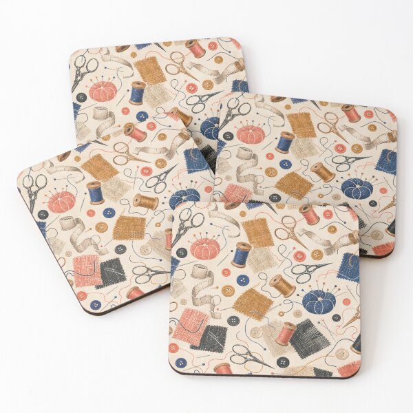 Item preview, Sewing Notions Tossed Repeat Pattern designed and sold by VerdantStudio.