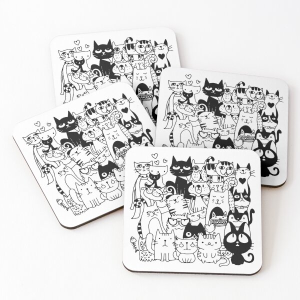 Item preview, Funny Cats - Black and White Clipart designed and sold by DGMaxShop.