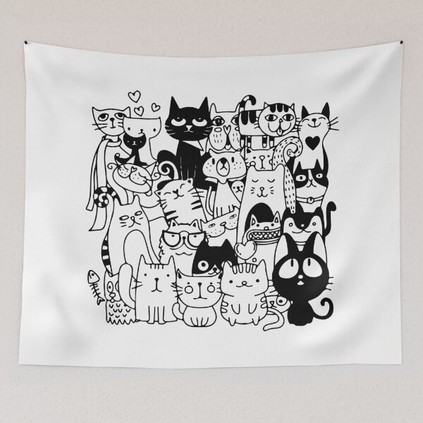 Item preview, Funny Cats - Black and White Clipart designed and sold by DGMaxShop.