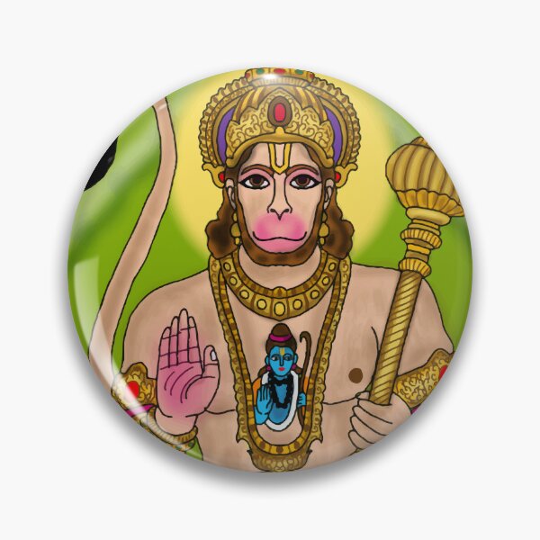 Item preview, Lord Hanuman Artwork | Powerful Hindu God Digital Painting Illustration designed and sold by Harshit_Digital_Arts.