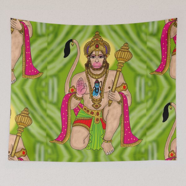Item preview, Lord Hanuman Artwork | Powerful Hindu God Digital Painting Illustration designed and sold by Harshit_Digital_Arts.