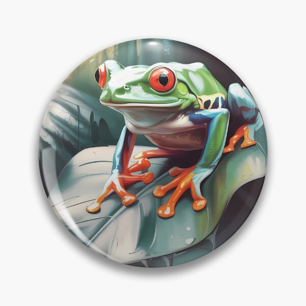 Item preview, Red-Eyed Tree Frog Oil Painting Rainforest Art designed and sold by SellingWSarah17.