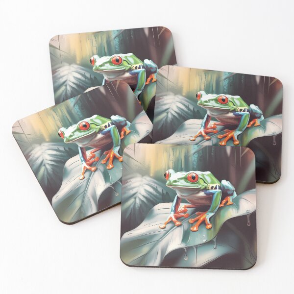 Item preview, Red-Eyed Tree Frog Oil Painting Rainforest Art designed and sold by SellingWSarah17.