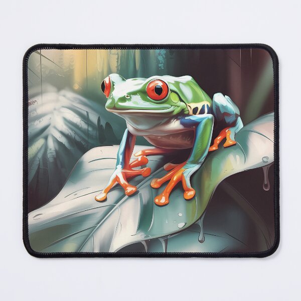 Item preview, Red-Eyed Tree Frog Oil Painting Rainforest Art designed and sold by SellingWSarah17.