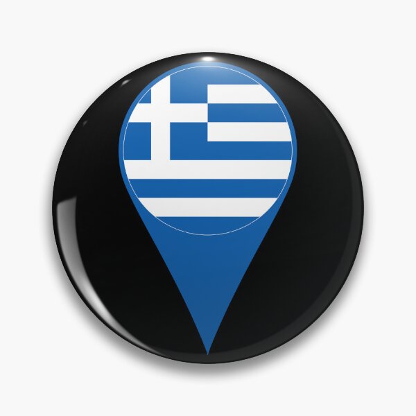 Item preview, Greece Flag Location Pin Map Marker | Greek Destination GPS Icon designed and sold by NTGUILTY.